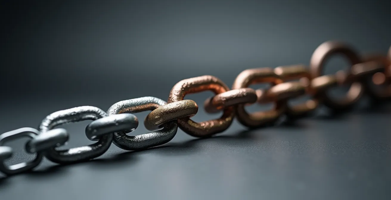 Schéma visuel de la chaîne de responsabilité dans la sous-traitance transport avec maillons interconnectés