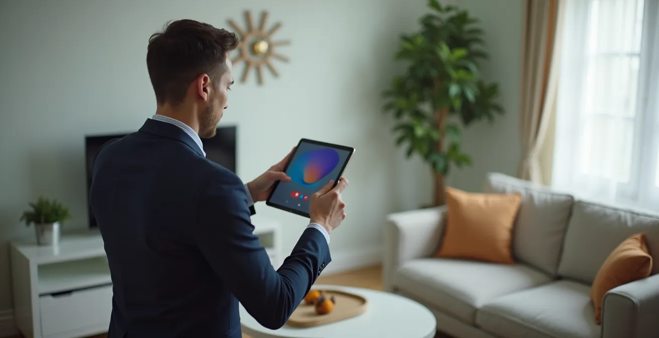 Évaluation du volume lors d'une visite virtuelle pour déménagement